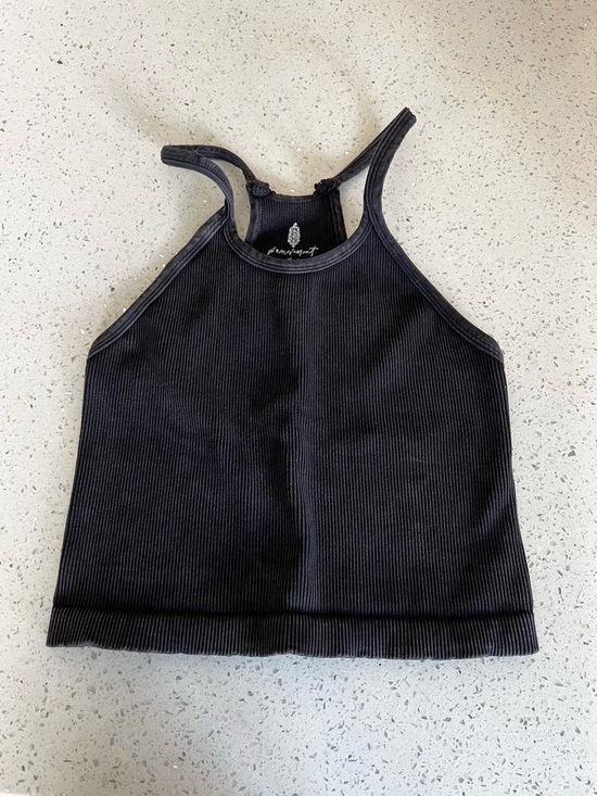FP Movement by Free People Tops - Free People Movement Happiness Runs Long Crop Tank Washed Black